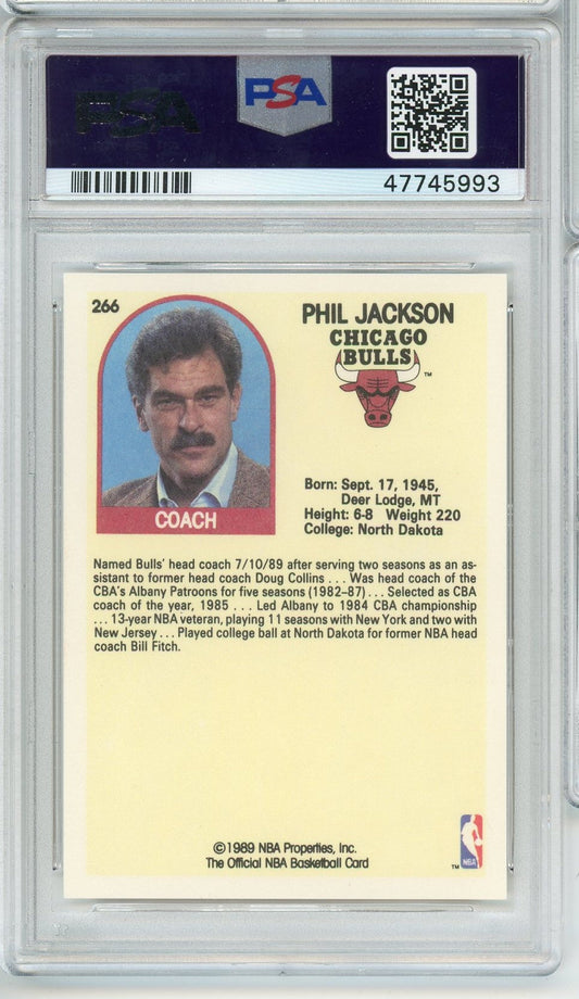 Graded 1989 Hoops Phil Jackson #266 Basketball Card PSA 10 Gem Mint