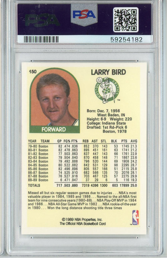 Graded 1989 Hoops Larry Bird #150 Basketball Card PSA 9 Mint