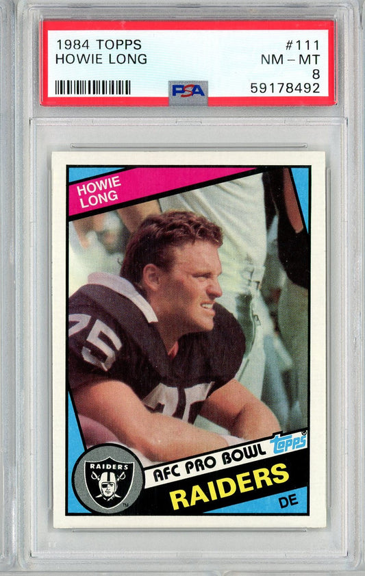 Graded 1984 Topps Howie Long #111 Rookie RC Football Card PSA 8 NM-MT