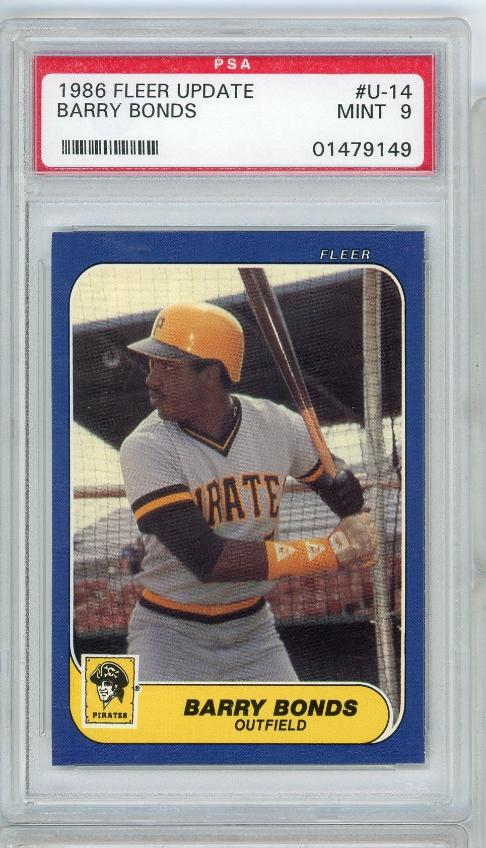 Graded 1986 Fleer Update Barry Bonds #U14 Rookie RC Baseball Card PSA 9 Mint