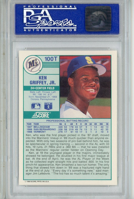 Graded 1989 Score Traded Ken Griffey Jr. #100T Rookie RC Baseball Card PSA 9 Mint