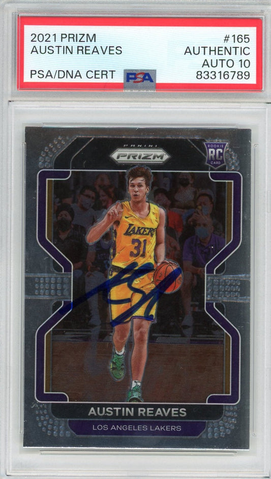 Graded 2021 Panini Prizm Austin Reaves #165 Rookie RC Basketball Card PSA 10 Auto Grade Gem Mint
