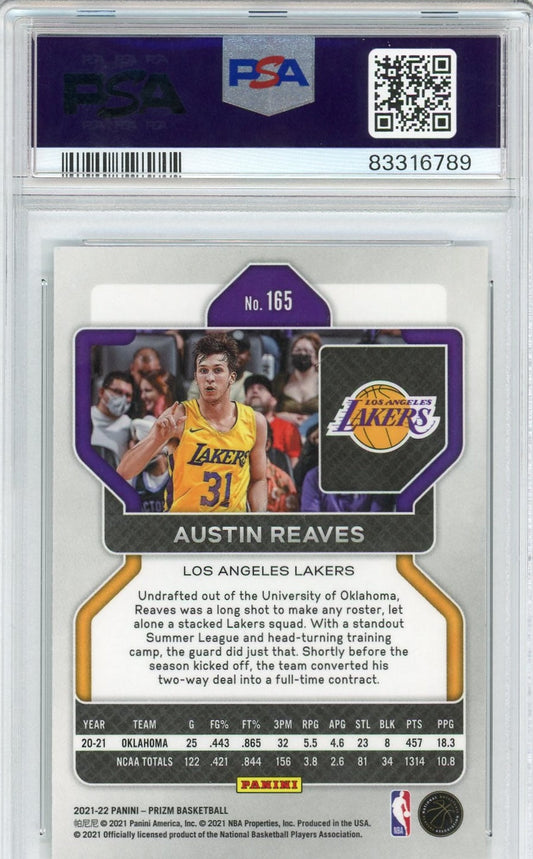 Graded 2021 Panini Prizm Austin Reaves #165 Rookie RC Basketball Card PSA 10 Auto Grade Gem Mint