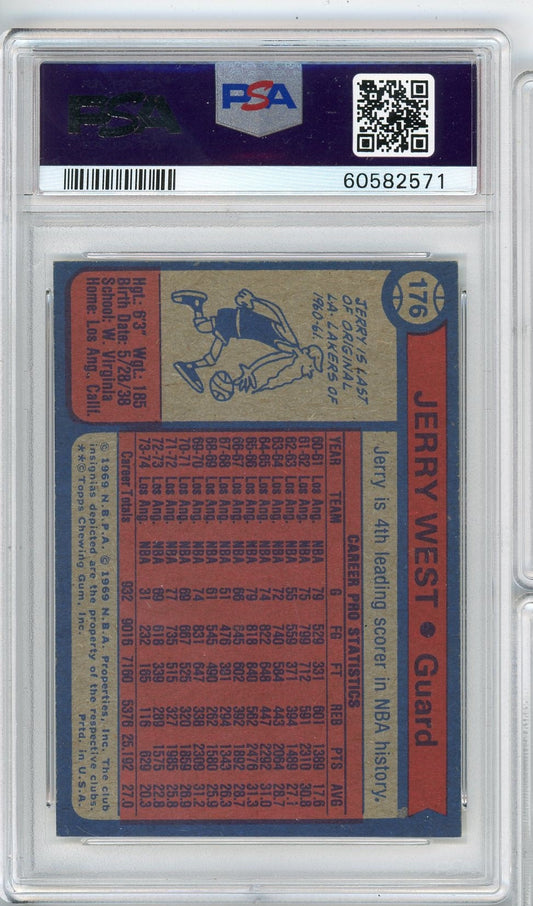 Graded 1974 Topps Jerry West #176 Basketball Card PSA 7 Near Mint