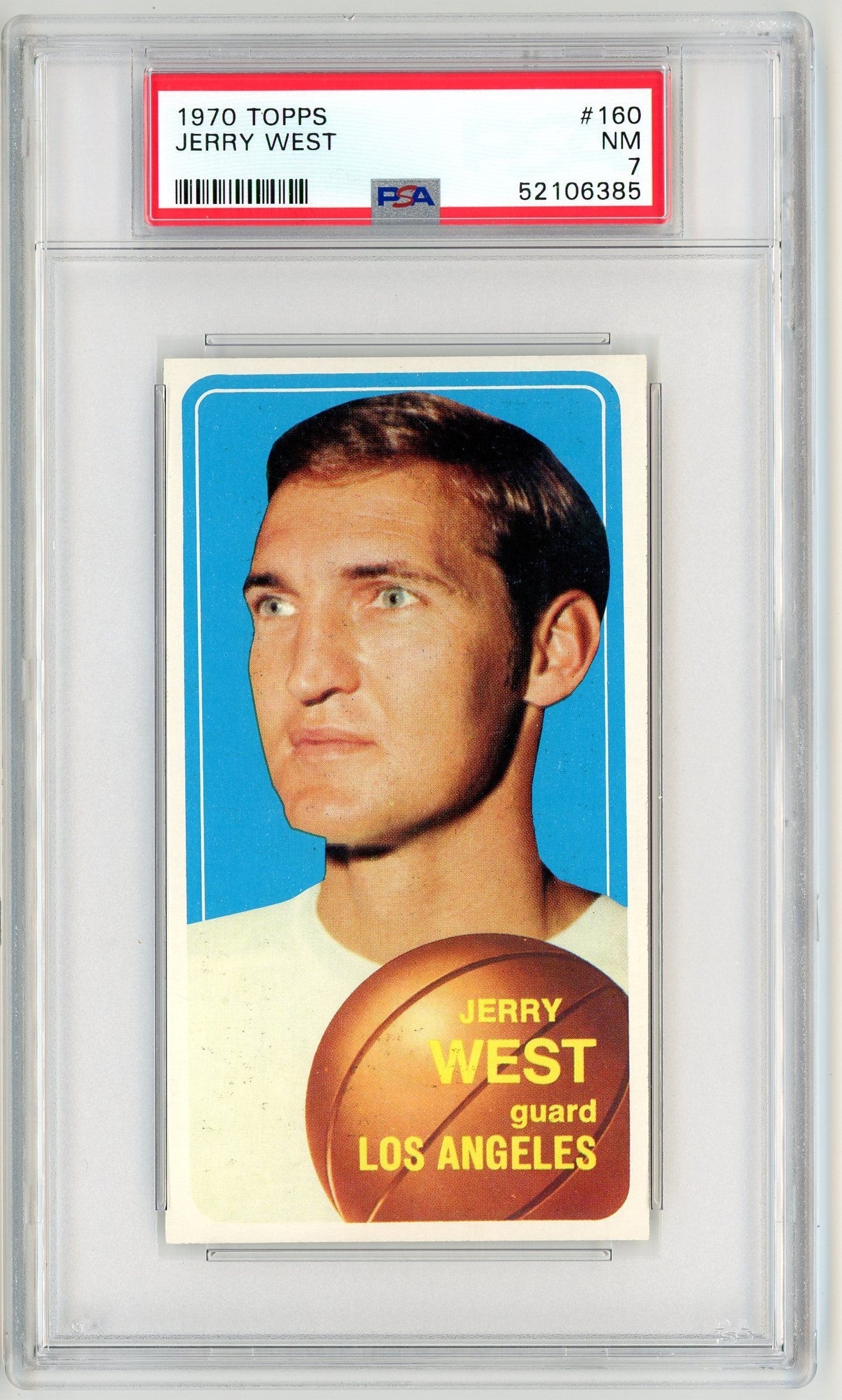 Graded 1970 Topps Jerry West #160 Basketball Card PSA 7 Near Mint