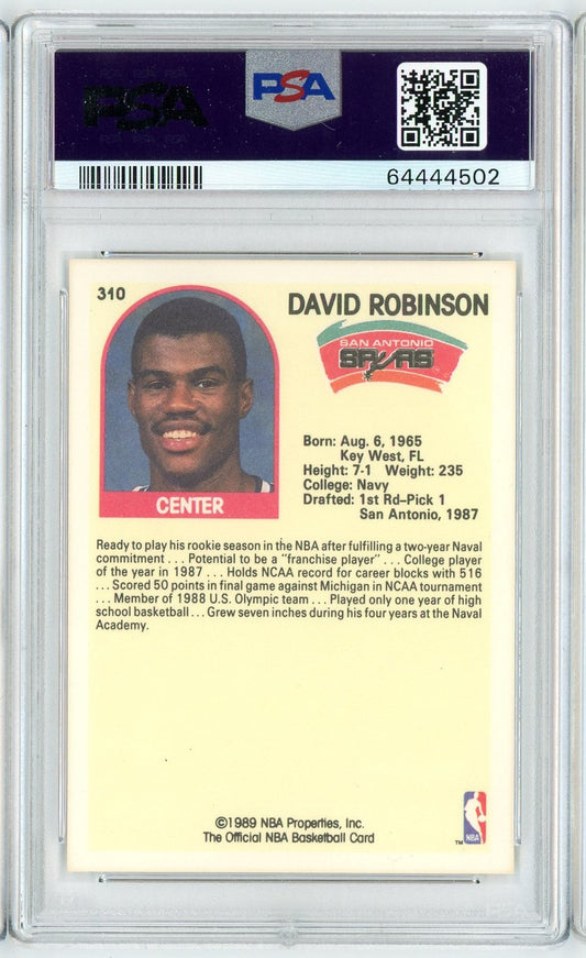 Graded 1989 Hoops David Robinson #310 Rookie RC Basketball Card PSA 10 Gem Mint
