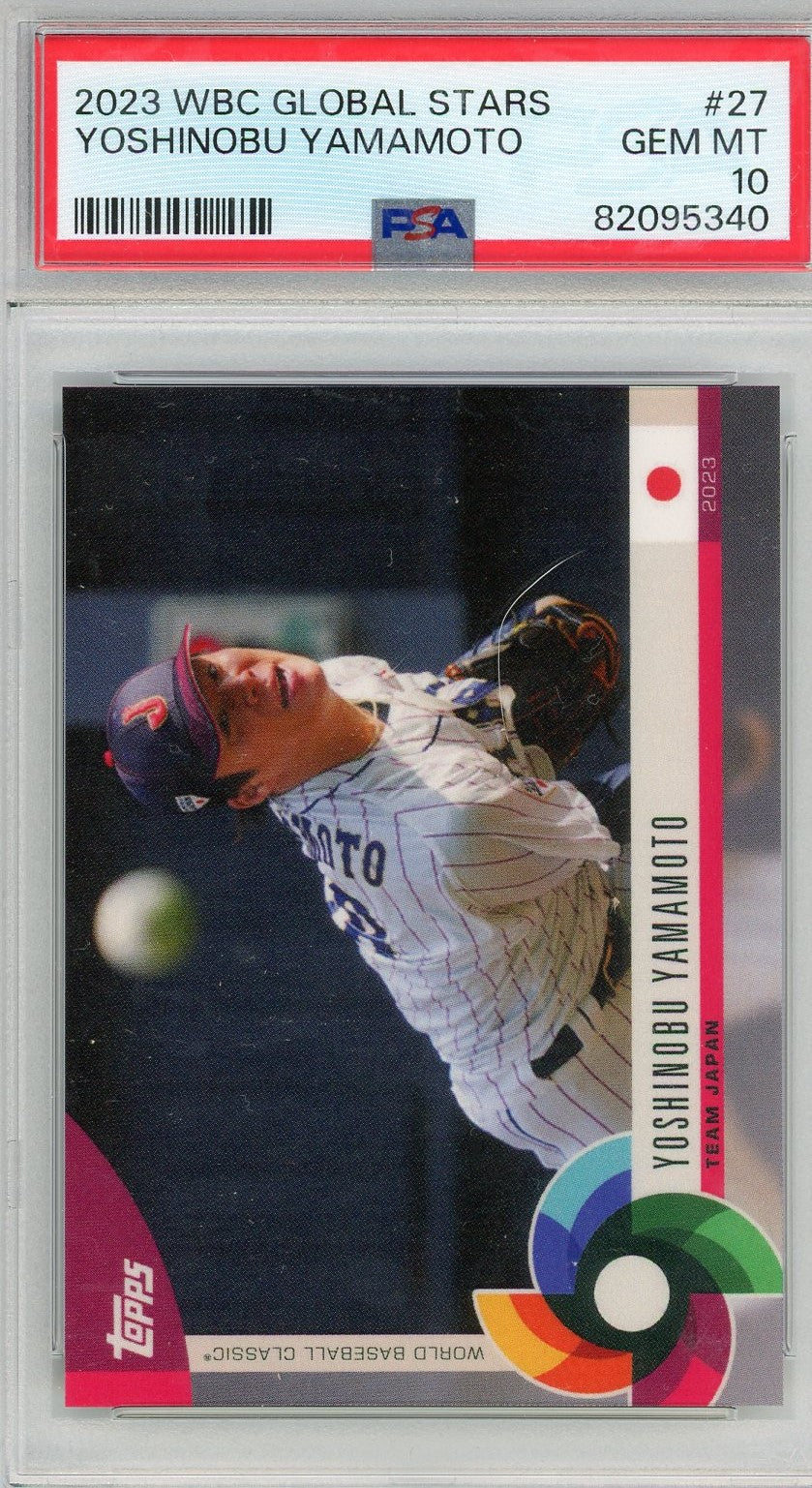 Graded 2023 Topps WBC Global Stars Yoshinobu Yamamoto #27 Rookie RC Baseball Card PSA 10 Gem Mint