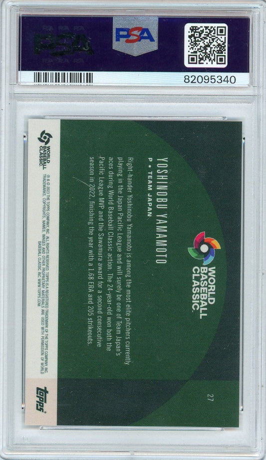 Graded 2023 Topps WBC Global Stars Yoshinobu Yamamoto #27 Rookie RC Baseball Card PSA 10 Gem Mint