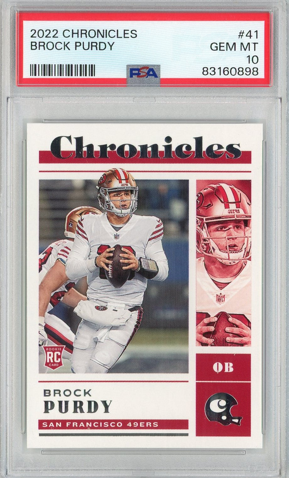 Graded 2022 Panini Chronicles Brock Purdy #41 Rookie RC Football Card PSA 10 Gem Mint