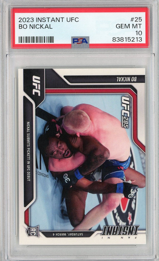 Graded 2023 Instant UFC Bo Nickal #25 Rookie RC UFC MMA Card PSA 10 Gem Mint