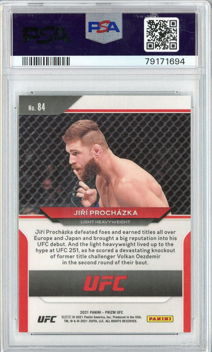 Graded 2021 Panini Prizm UFC Jiri Prochazka #84 Rookie RC UFC MMA Card PSA 10 Gem Mint