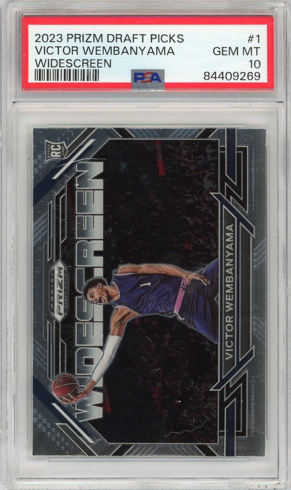 Graded 2023 Prizm Draft Picks Victor Wembanyama #1 Widescreen Rookie RC Basketball Card PSA 10 Gem Mint