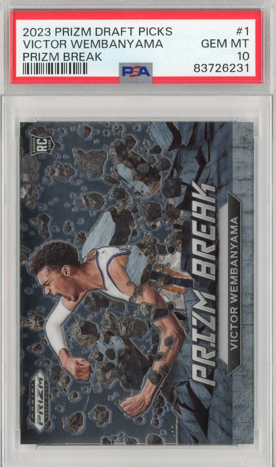 Graded 2023 Prizm Draft Picks Victor Wembanyama #1 Prizm Break Rookie RC Basketball Card PSA 10 Gem Mint