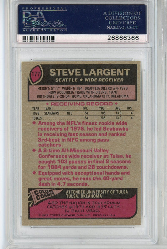 Graded 1977 Topps Steve Largent #177 Rookie RC Football Card PSA 9 Mint