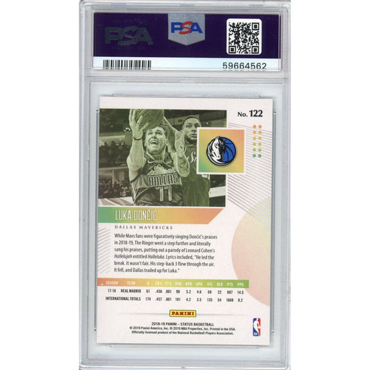 Graded 2018-19 Panini Status Luka Doncic #122 Rookie RC Basketball Card PSA 10 Gem Mint