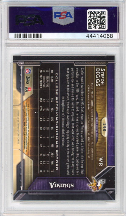 Graded 2015 Topps Chrome Stefon Diggs #148 Rookie RC Football Card PSA 10 Gem Mint