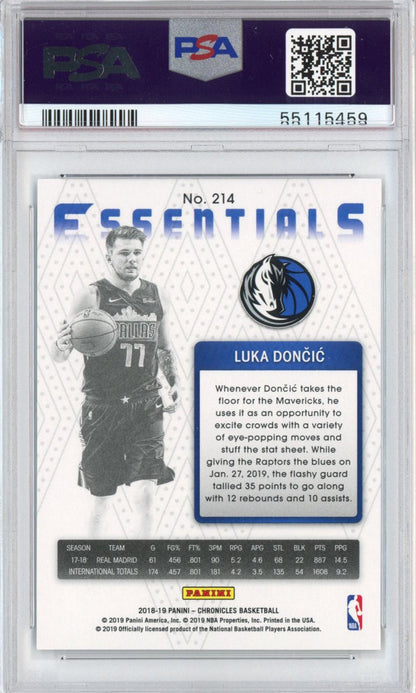 Graded 2018-19 Panini Chronicles Luka Doncic #214 Rookie RC Basketball Card PSA 10 Gem Mint