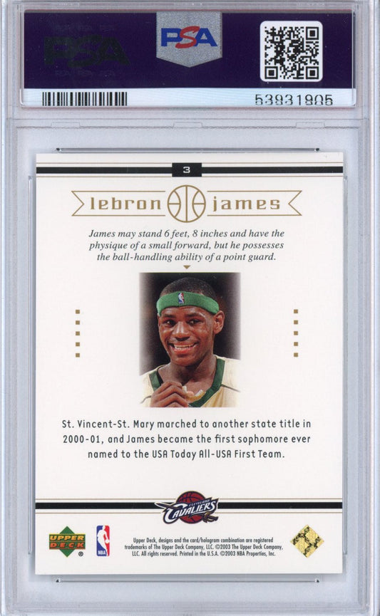 Graded 2003-04 Upper Deck LeBron James #3 Box Set Rookie RC Basketball Card PSA 10 Gem Mint