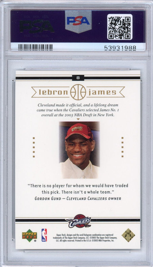 Graded 2003-04 Upper Deck LeBron James #8 Box Set Rookie RC Basketball Card PSA 10 Gem Mint