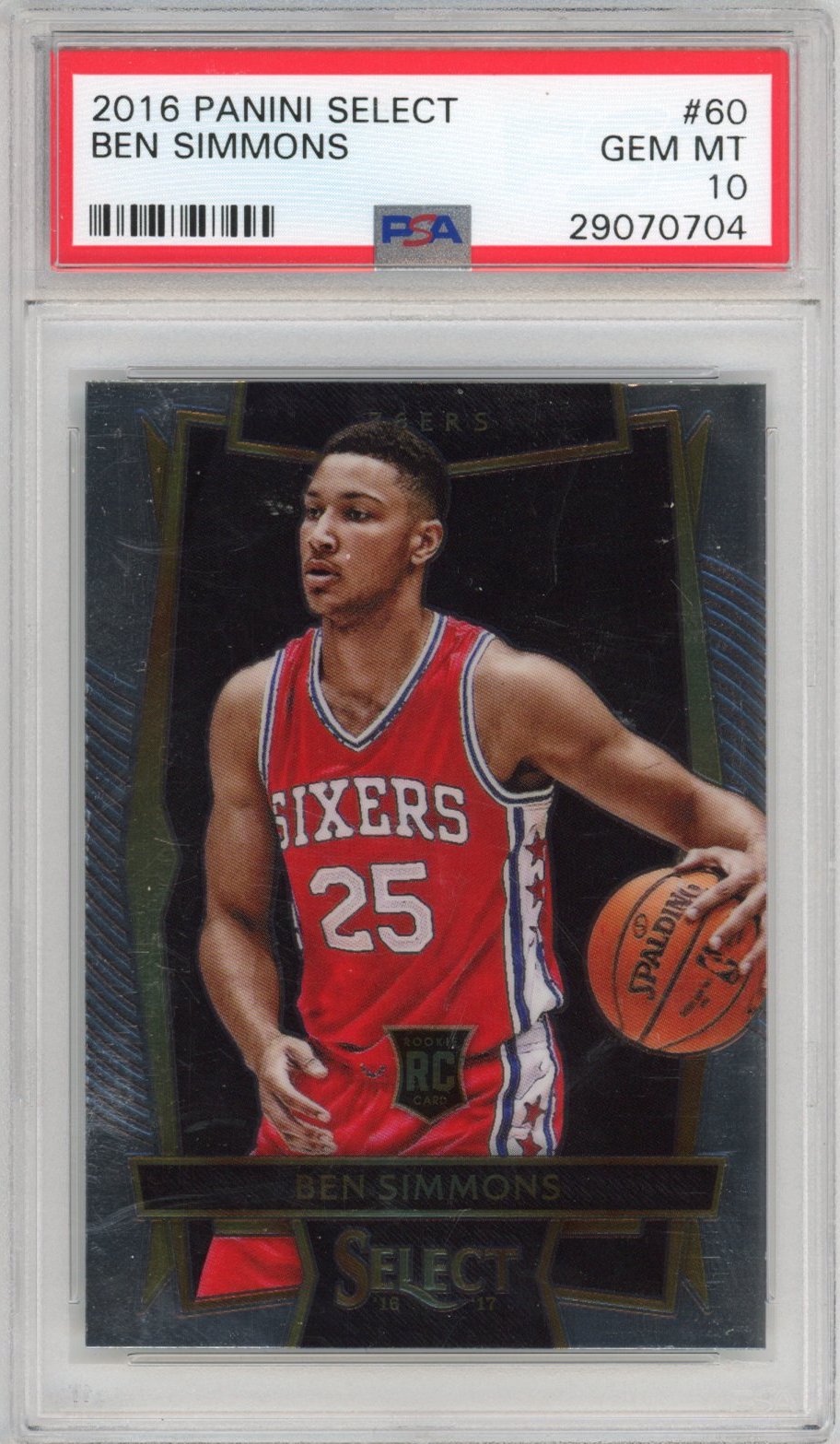 Graded 2016-17 Panini Select Ben Simmons #60 Rookie RC Basketball Card PSA 10 Gem Mint