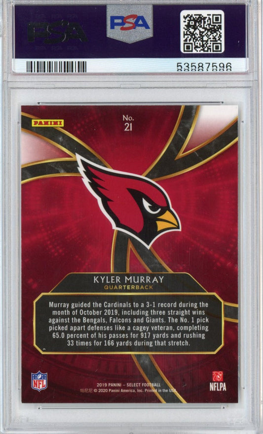 Graded 2019 Panini Select Kyler Murray #21 Rookie Phenomenon RC Football Card PSA 10 Gem Mint
