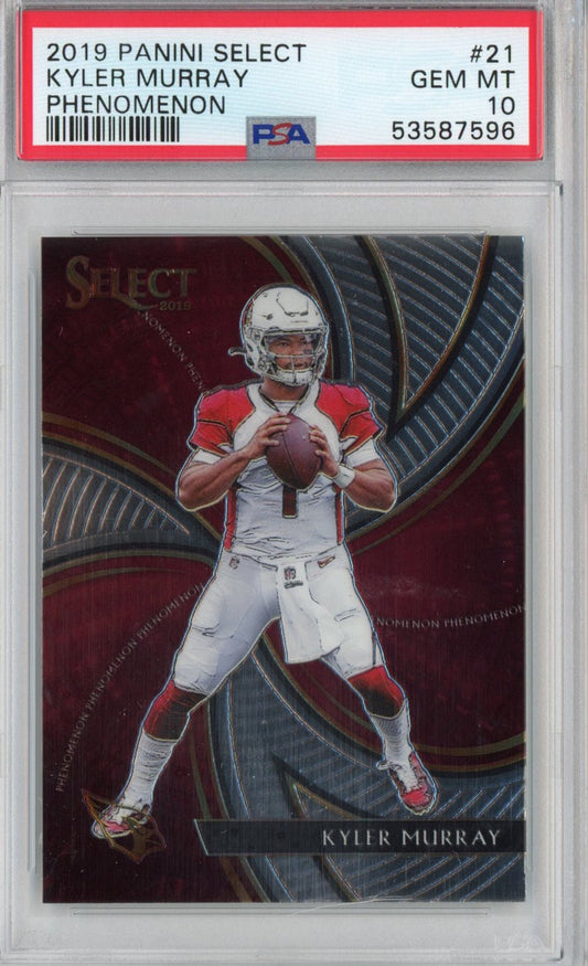 Graded 2019 Panini Select Kyler Murray #21 Rookie Phenomenon RC Football Card PSA 10 Gem Mint