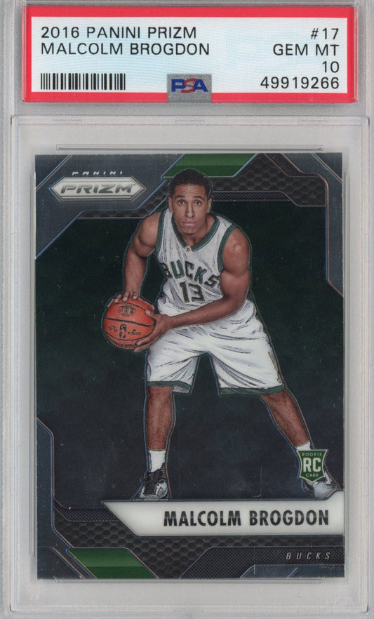 Graded 2016-17 Panini Prizm Malcolm Brogdon #17 Rookie RC Basketball Card PSA 10 Gem Mint