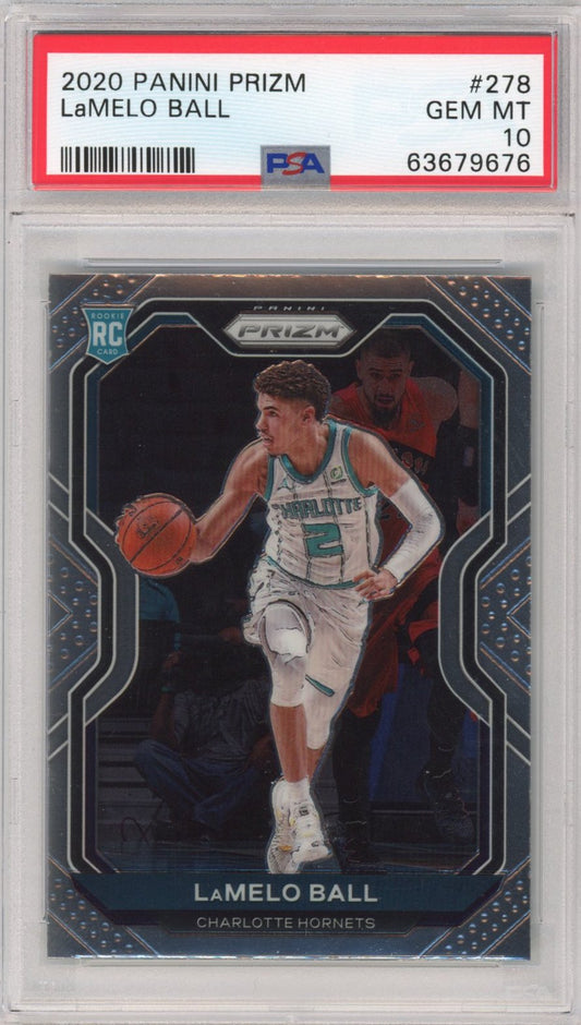 Graded 2020-21 Panini Prizm LaMelo Ball #278 Rookie RC Basketball Card PSA 10 Gem Mint