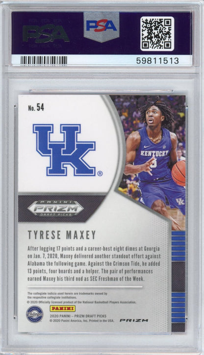 Graded 2020-21 Panini Prizm DP Draft Picks Tyrese Maxey #54 Pink Ice Rookie RC Basketball Card PSA 10 Gem Mint