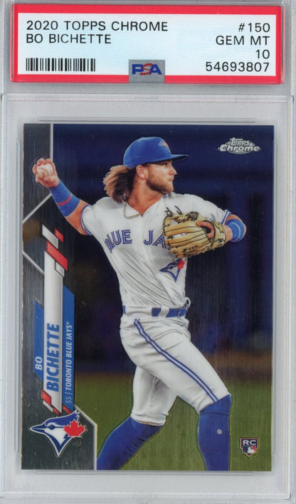 Graded 2020 Topps Chrome Bo Bichette #150 Rookie RC Baseball Card PSA 10 Gem Mint