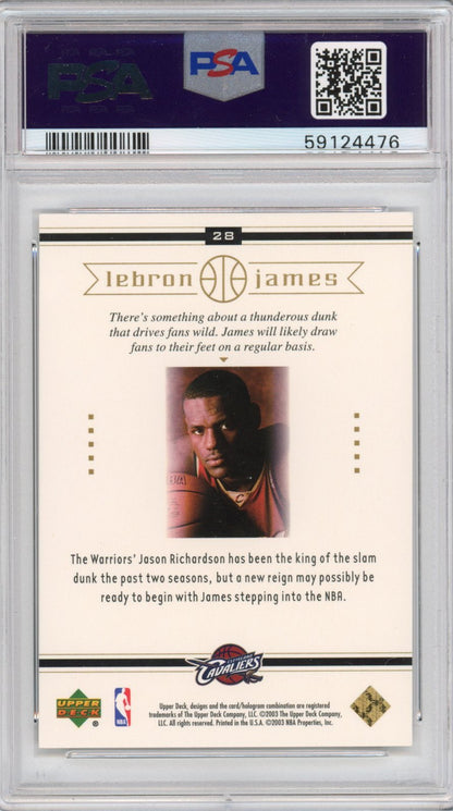 Graded 2003-04 Upper Deck LeBron James #28 Box Set Rookie RC Basketball Card PSA 10 Gem Mint