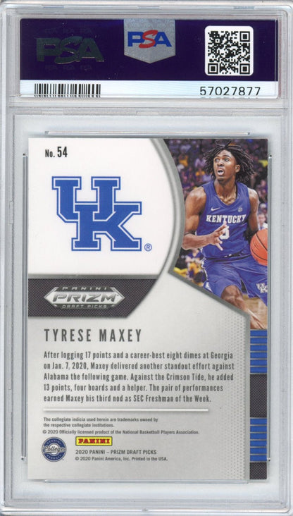 Graded 2020-21 Panini Prizm DP Draft Picks Tyrese Maxey #54 Rookie RC Basketball Card PSA 10 Gem Mint