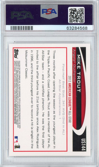 Graded 2012 Topps Update Mike Trout #US144 At Bat Rookie RC Baseball Card PSA 10 Gem Mint