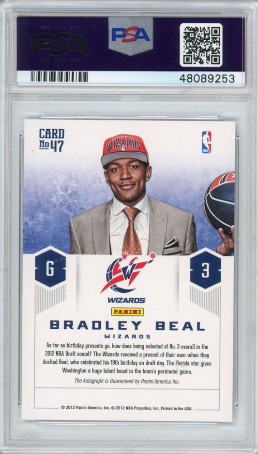 Graded 2012-13 Panini Prestige Bradley Beal #47 Prestigous Picks Auto Signatures Rookie RC Basketball Card PSA 10 Gem Mint