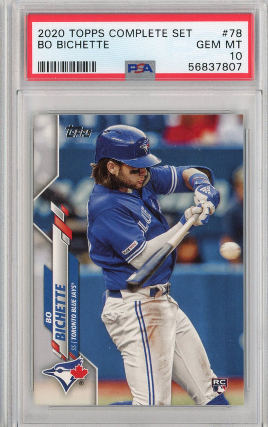 Graded 2020 Topps Complete Set Bo Bichette #78 Rookie RC Baseball Card PSA 10 Gem Mint