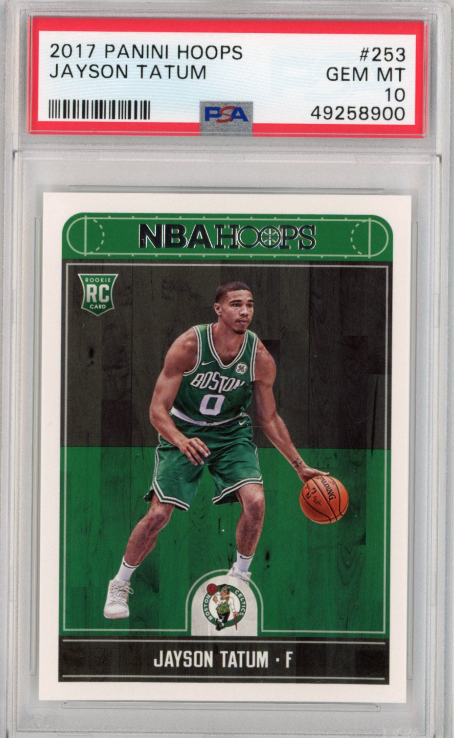 Graded 2017-18 Panini Hoops Jayson Tatum #253 Rookie RC Basketball Card PSA 10 Gem Mint