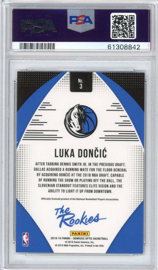 Graded 2018-19 Panini Donruss Optic Luka Doncic #3 The Rookies RC Basketball Card PSA 10 Gem Mint