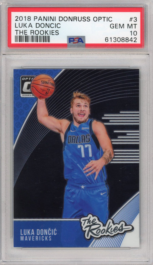 Graded 2018-19 Panini Donruss Optic Luka Doncic #3 The Rookies RC Basketball Card PSA 10 Gem Mint