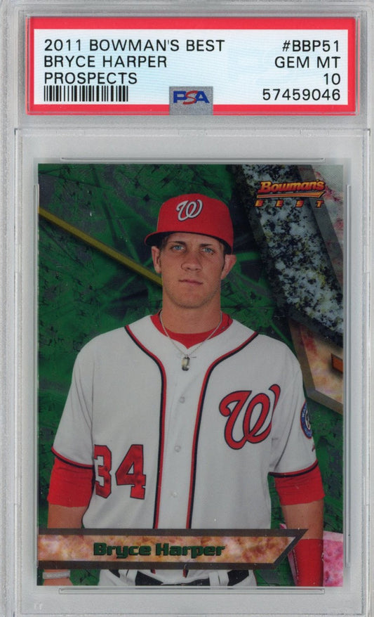 Graded 2011 Topps Bowmans Best Bryce Harper #BBP51 Prospects Rookie RC Baseball Card PSA 10 Gem Mint