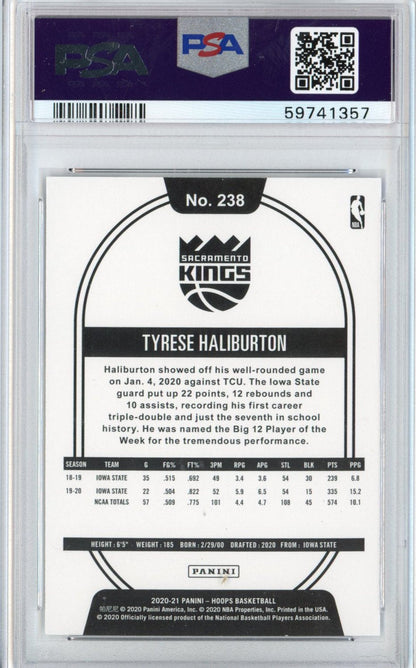 Graded 2020-21 Panini Hoops Tyrese Haliburton #238 Rookie RC Basketball Card PSA 10 Gem Mint