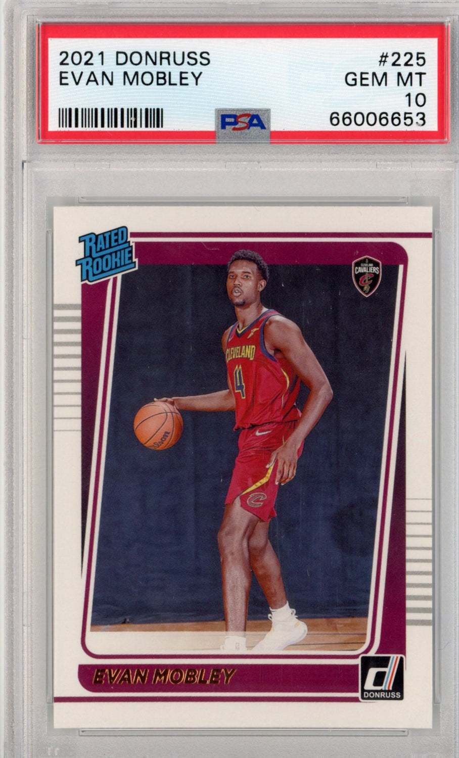 Graded 2021-22 Panini Donruss Evan Mobley #225 Rookie RC Basketball Card PSA 10 Gem Mint