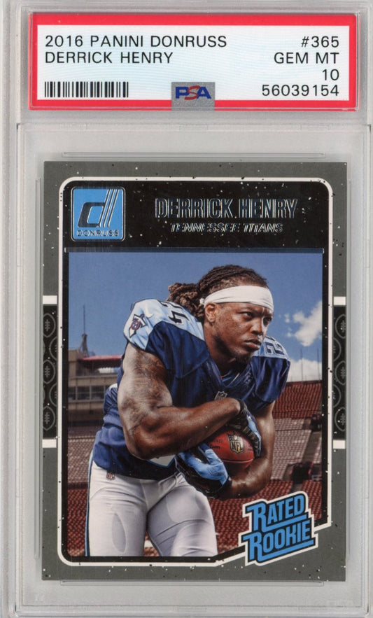 Graded 2016 Panini Donruss Derrick Henry #365 Rookie RC Football Card PSA 10 Gem Mint