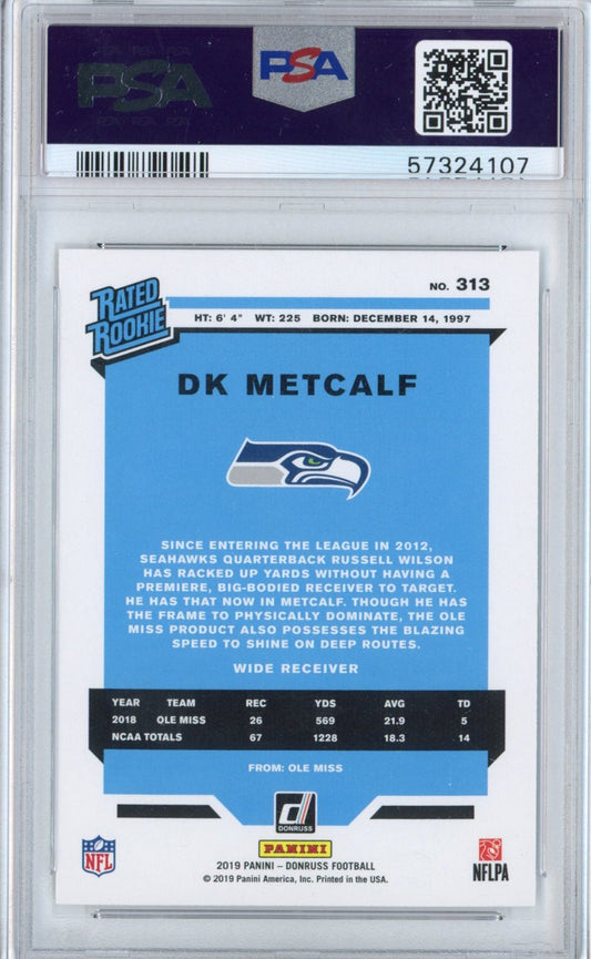 Graded 2019 Panini Donruss DK D.K. Metcalf #313 Canvas Rookie RC Football Card PSA 10 Gem Mint