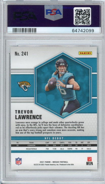 Graded 2021 Panini Mosaic Trevor Lawrence #241 Rookie RC Football Card PSA 10 Gem Mint