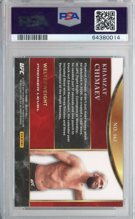 Graded 2021 Panini Select Khamzat Chimaev #162 Premier Level Rookie RC UFC MMA Card PSA 10 Gem Mint