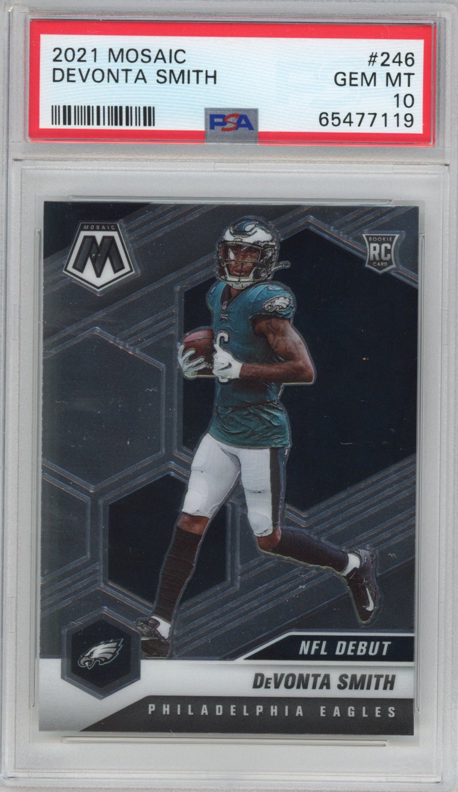 Graded 2021 Panini Mosaic DeVonta Smith #246 Rookie RC Football Card PSA 10 Gem Mint