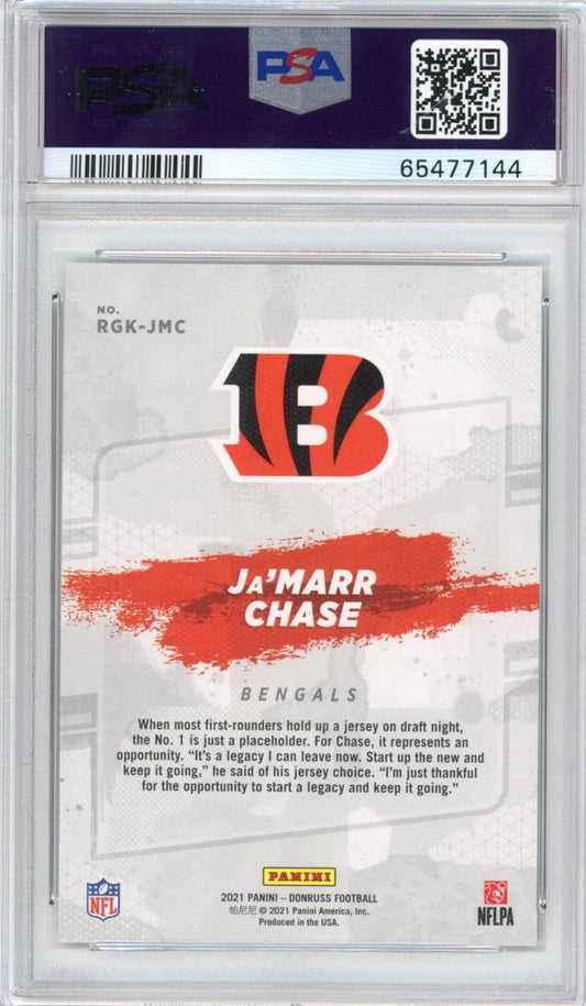 Graded 2021 Panini Donruss Ja'Marr Chase #RGKJMC Gridiron Kings Rookie RC Football Card PSA 10 Gem Mint