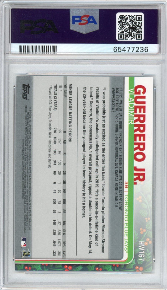 Graded 2019 Topps Holiday Vladimir Vlad Guerrero Jr. #167 Metallic Rookie RC Baseball Card PSA 10 Gem Mint