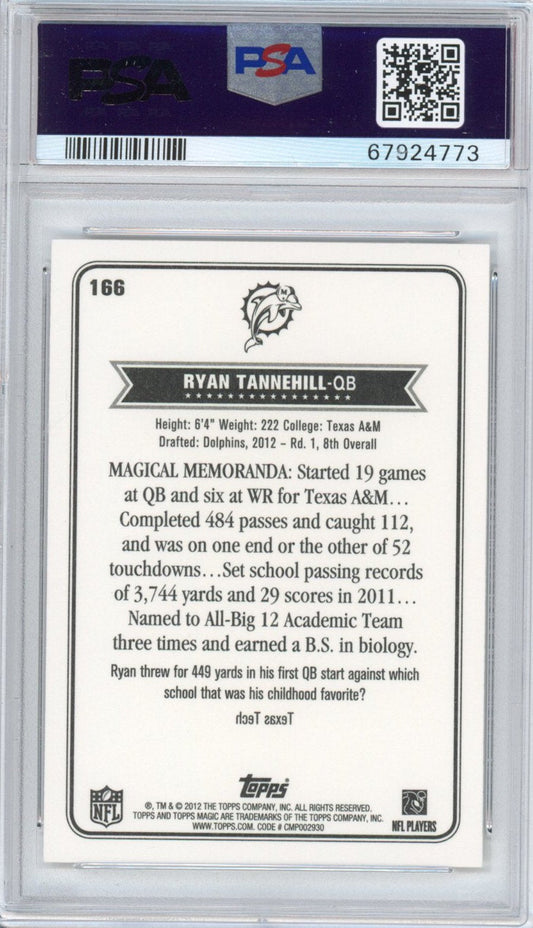 Graded 2012 Topps Magic Ryan Tannehill #166 Rookie RC Football Card PSA 10 Gem Mint