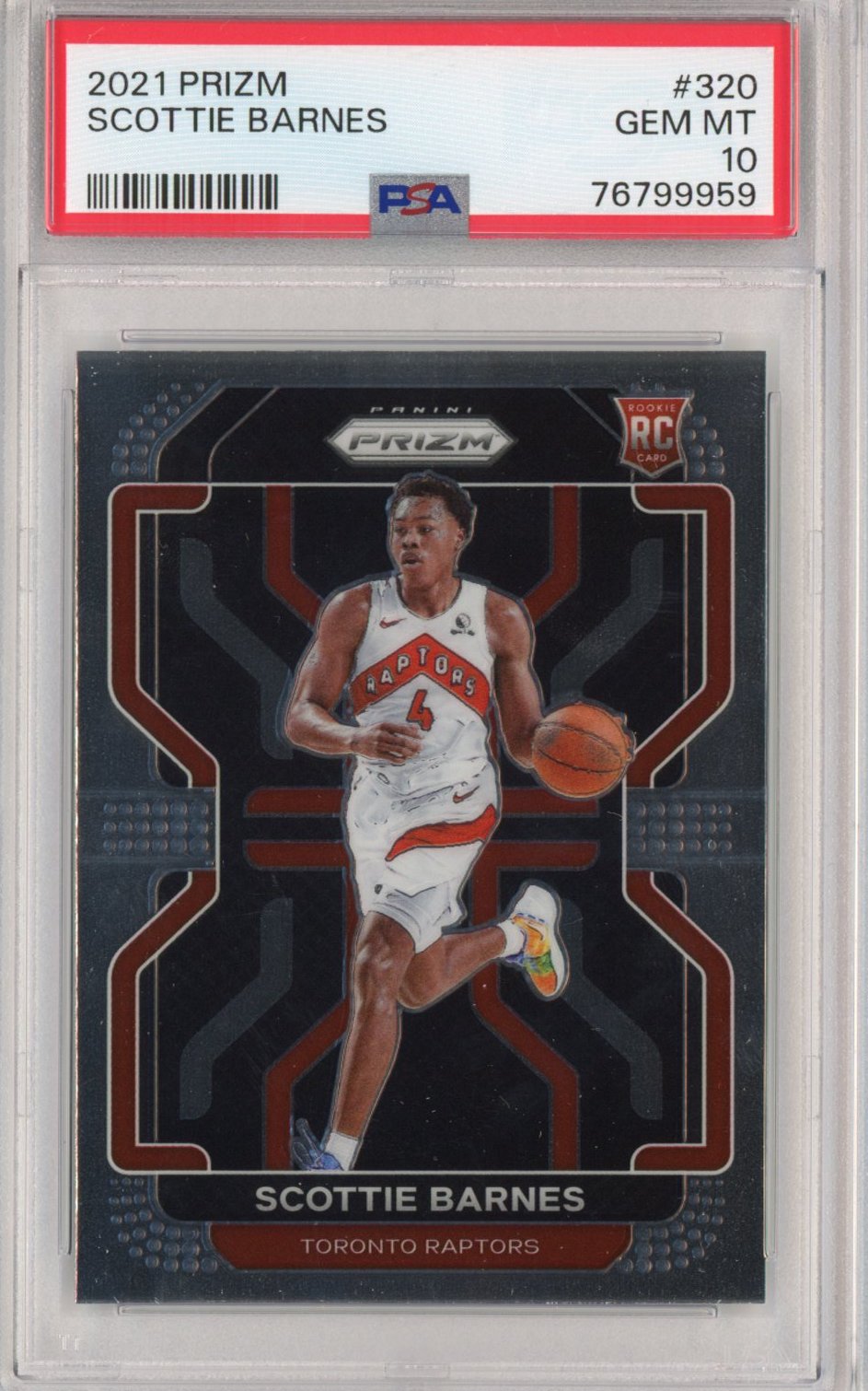 Graded 2021-22 Panini Prizm Scottie Barnes #320 Rookie RC Basketball Card PSA 10 Gem Mint